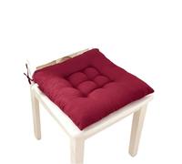 GONMPJZR Dining Chair Cushions Solid Square Cushion Cotton Color Soft Pad Thickened Sofa With Straps Office Home Or Car Lounge Seat(Color 2)