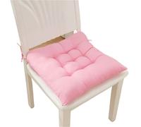 GONMPJZR Dining Chair Cushions Solid Square Cushion Cotton Color Soft Pad Thickened Sofa With Straps Office Home Or Car Lounge Seat(Color 4)