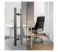 GONMPJZR Stainless Steel Glass Square Door Handle, Matteed Finish Contemporary Set, Grab Bar Double Sided H-Shaped, Sliding Pulls(Gold,80Cm (32"))