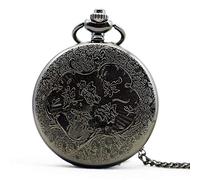 GONMPJZR Vintage Watch, Quartz Pocket Watch Anchor Pattern for Foremast Hand Marine Antique Chain Men Watches-Black(Bronze)