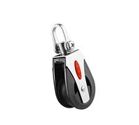 Gonnely Single Pulley Block,316 Stainless Steel Bearing Pulley Block,L1500Lbs Load Capacity Sheave Block Traction Wheel,Universal Head Single Pulley Swivels Sailboat Bearing Block (Black)