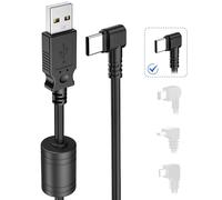 Gonofeto Dash Cam Power Cord,(10Ft USB Type-C) Thicker Shielded USB C Dashcam Charger Cable, Mirror Camera Charging Cable,90 Degree Dash Cam Replacement Power Cord. Car Dashcams Power Adapter Wire