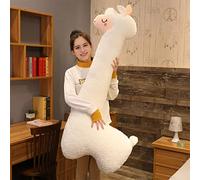 GONOMA Llama Body Pillow, Giant Fluffy Alpaca Plush Stuffed Animal, Cuddly Christmas Birthday Gift (White-100cm)