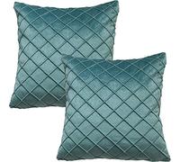 GONOVE Cushion Covers 55 X 55cm Soft Velvet Square Throw Pillow Cases Set of 2 Decorative Fluffy Pillow Covers Teal Green Pillowcases for Home Couch Sofa Bed