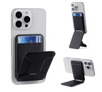 GONSIFACHA Magnetic Smartphone Tripod, Wallet Phone with Stand 3 Modes Adjustable Angle Vegan Leather Compatible with iPhone 17 16 15 14 13 12 Xiaomi and Compatible Con MagSafe