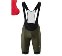 Gonso Sitivo Bib M, Men's Bib Cycling Shorts, With Sitivo Comfort Seat Pad, High Elasticity Of Movement And Anti-Slip Silicone Leg Grippers, Tight Fit, Grün/Rot, M