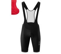 Gonso Sitivo Bib, Men's Bib Cycling Shorts, With Sitivo Comfort Seat Pad, High Elasticity Of Movement And Anti-Slip Silicone Leg Grippers, Tight Fit, Black/Red, S