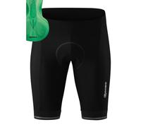 Gonso Sitivo M, Men's Cycling Shorts, With Sitivo Comfort Seat Pad, High Elasticity Of Movement And Anti-Slip Silicone Leg Grippers, Tight Fit, Black/Green, 3XL