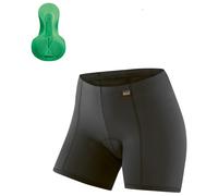 Gonso Sitivo U W Women's Cycle Briefs, Fits Under All Cycling Shorts, Tights with Sitivo Green Seat Pad with Poron Elements, Tight Fit, Black/Green, Size 46