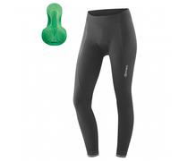 Gonso Sitivo Tight W, Long Women's Cycling Shorts, With Sitivo Comfort Seat Pad, High Elasticity, Comfort Waistband And Leg Zipper With Fastener, Tight Fit, Black/Green, 48