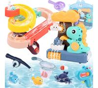 Gontence Baby Bath Toys - Water Toys - Toddler Bath Toys for Kids Aged 3 and up - Shower Toys for Kids - Fishing Game Waterfall Wind -Up Toys Slide Bath Toy Water Pistols