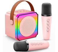 Gontence Karaoke Machine 2 Microphones, Girls Birthday Presents, Girls Toys Age 3-12 Year Old, Karaoke Machine kids Girls Gifts for 9+ Year Old Girls, Bluetooth Speaker for Kids & Adults