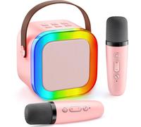 Gontence Karaoke Machine 2 Microphones - Pink Karaoke Microphones for Girls Birthday Presents - Girls Toys Age 3-12 - Kids Microphone Toys for 3-15 Year Old Girls - Christmas and Easter Gifts for Kids