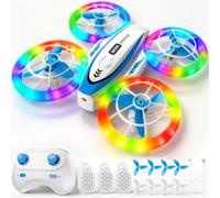 Gontence Mini Drone for Kids Remote Control Drone with LED Lights 2 Speed Modes 3 Batteries, 3D Flip Headless Mode with Altitude Hold Toys Gifts for Boys Girls 6-16 Years Old