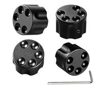 gonymask 4PCS Electric Guitar Bass Metal Knobs Bullet Clip Style Knurled Volume and Audio Switch Potentiometer Knob Compatible for Fender Strat Telecaster Les Paul Electric Guitars or Basses (Black)