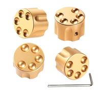 gonymask 4PCS Electric Guitar Bass Metal Knobs Bullet Clip Style Knurled Volume and Audio Switch Potentiometer Knob Compatible for Fender Strat Telecaster Les Paul Electric Guitars or Basses (Gold)