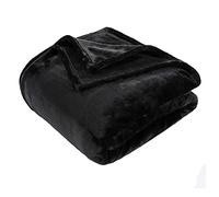 GonZalo GraCia. Cosy Winter Warm Faux Fur Mink Sofa Bed Throw Fleece Black Blanket Bed Blanket Giant Blanket Sofa Throw 3 Seater 200x240cm (PRIME Black, King)