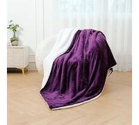 GonZalo GraCia. Dark Purple Sherpa Fleece Blanket 150x200cm Reversible Fluffy Sofa Bed Throw (Dark Purple Sherpa, Double 150x200 cm)