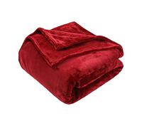 GonZalo GraCia. Fleece Blanket Reversible Burgundy Throw For Sofa 130x150cm Faux Fur Bed Blanket 400 GSM Winter Warm (Burgundy, Single 130x150 cm)