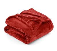 GonZalo GraCia. RED Fleece Blanket 150x200cm Reversible Fluffy Sofa Bed Throw (PRIME RED, Double 150x200 cm)