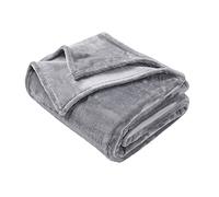 GonZalo GraCia. Silver Fleece Blanket Reversible Throw For Sofa 130x150cm Faux Fur Bed Blanket 400 GSM Winter Warm (Silver, Single)