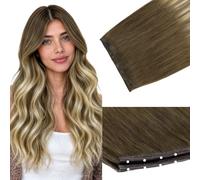 GOO GOO Butterfly Hair Weft Extensions Human Hair,Blonde Ombre,16inch | 50g, Invisible Double Genius Seamless Weft Hair Extensions, Remy Human Hair, Easy to Wear and Style, #3/8/613