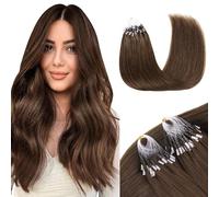 GOO GOO Micro Loop Hair Extensions, 20inch 50g 50S, Chocolate Brown | Remy Hair, EasyFit, Convenient, Micro Bead Link, Natural Volume Boost, Cold Fusion, Reusable, Daily Wear, Work, Weddings