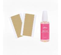 GOO GOO Tape Hair Extension Remover and Replacement Tapes Kit, Fast Acting Hair Extensions Remover 30ml Citrus Scent, Double Sided Adhesive Replacement Tapes, 24pcs, 1.6 * 3inch Each