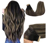 GOO GOO Tape in Hair Extensions Human Hair, 14inch 50g 20pcs, #1B/16/1B | Balayage Black to Light Blonde, Remy Hair, Silky Smooth, Add Volume&Length, Long-lasting, Invisible, Strong Hold, Daily Wear