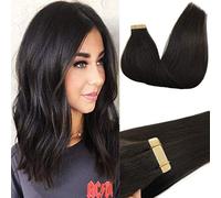GOO GOO Tape in Hair Extensions human hair, tape Hair Extensions, 20inch 50g 20pcs, Human Hair Extensions, 1B Natural Black