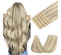 GOO GOO Tape in Hair Extensions human hair, tape Hair Extensions, 22inch 30g 10pcs, Human Hair Extensions, 17A/60A Ash Blonde