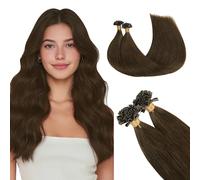 GOO GOO U Tip Hair Extensions Real Human Hair,Chocolate Brown 50g 22inch 50 Strands Hot Fusion Keratin Hair Extensions, Straight
