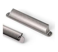 Goo-Ki 5.04" c-c Bin Cup Drawer Pulls Antique Silver Cabinet Pull, 6 Pack Vintage Retro Silver Bar Channing Cup Handles Zinc Alloy Kitchen Hardware