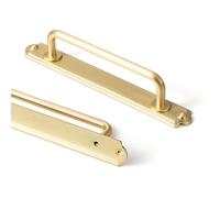 Goo-Ki 5.04" c-c Cabinet Handles Drawer Pulls with Back/Base Plate Zinc Alloy Kitchen Hardware - 2 Pack Brushed Brass Bar Cabinet Pulls with Spacer