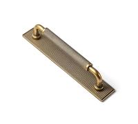 Goo-Ki 6 Pack 7 9/16 Inch Antique Brass Knurled Cabinet Pull Handle with Backplate - Textured Non-Slip Grip, Classic Vintage Design for Kitchen Cabinets & Furniture Drawers