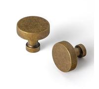 Goo-Ki 6 Pack Antique Brass Cabinet Knob Drawer Knobs - Solid Zinc Alloy Vintage Bronze Retro Single Hole Bar Handles Pull Kitchen Hardware for Closet Wardrobe Dresser Cupboard