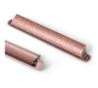 Goo-Ki 6 Pack Antique Copper Cabinet Cup Pulls Zinc Alloy Bin Cup Drawer Pulls, 7.56" c-c Vintage Copper Cup Pulls Dresser Handles Kitchen Cabinet Hardware