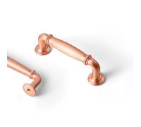 Goo-Ki 6 Pack Brushed Copper Cabinet Pulls Zinc Alloy Drawer Handles - 3" (76mm) c-c Modern Drawer Pulls Solid Dresser Handles Kitchen Cabinet Hardware