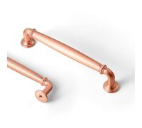 Goo-Ki 6 Pack Brushed Copper Cabinet Pulls Zinc Alloy Drawer Handles - 5.04" (128mm) c-c Modern Drawer Pulls Solid Dresser Handles Kitchen Cabinet Hardware