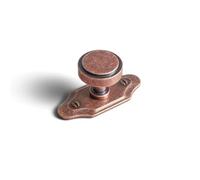 Goo-Ki 6 Pack Cabinet Knobs Antique Copper Drawer Knobs with Backplate Zinc Alloy Kitchen Hardware - Vintage Copper Single Hole/Screw Cabinet Pulls Dresser Handles with Spacer