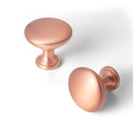 Goo-Ki 6 Pack Cabinet Knobs Brushed Copper Drawer Knobs Zinc Alloy Kitchen Hardware - Modern Solid Dresser Knob Single Hole/Screw Bar Cabinet Pulls Dresser Handles