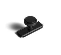 Goo-Ki 6 Pack Cabinet Knobs Matte Black Drawer Knobs with Backplate Zinc Alloy Kitchen Hardware - Modern Black Single Hole/Screw Cabinet Pulls Dresser Handles with Spacer