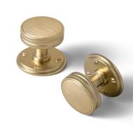 Goo-Ki 6 Pack Cabinet Knobs with Plate Champagne Bronze Drawer Knobs with Spacer Zinc Alloy Kitchen Hardware - Single Hole/Screw Bar Cabinet Pulls Solid Drawer Handles