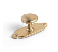 Goo-Ki 6 Pack Champagne Bronze Cabinet Drawer Knobs with Backplate - Modern Gold Bar Knob Spacer Small Single Hole Pull Kitchen Hardware for Dresser Cupboard Wardrobe