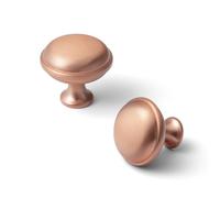 Goo-Ki 6 Pack Drawer Knob Brushed Copper Cabinet Knobs Zinc Alloy Kitchen Hardware - Modern Single Hole/Screw Cabinet Pulls Dresser Handles