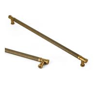 Goo-Ki 6 Pack Knurled Antique Brass Cabinet Handle Drawer Pulls, 12.6in(320mm) c-c Solid Zinc Alloy Vintage Bronze Bar Pull Kitchen Hardware for Closet Dresser Wardrobe Cupboard Furniture, 2210GT-320