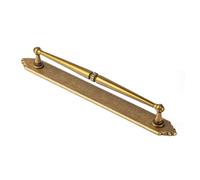Goo-Ki 7.56" c-c Antique Brass Cabinet Drawer Pulls with Backplate/Spacer/Base Plate Zinc Alloy Kitchen Hardware - 2 Pack Vintage Retro Brass Bar Pull Handles for Cupboard,066GT-192-G024