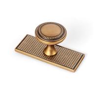 Goo-Ki Antique Brass Cabinet Drawer Knobs with Backplate/Base Plate Zinc Alloy Kitchen Hardware - 6 Pack Vintage Retro Bronze Bar Pull Handles for Cupboard Wardrobe,066GT-G017-DK