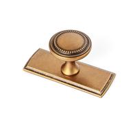 Goo-Ki Antique Brass Cabinet Drawer Knobs with Backplate or Spacer Zinc Alloy Kitchen Hardware - 6 Pack Vintage Bronze Retro Brass Single Hole Bar Pull Handles for Cupboard Wardrobe,066GT-G011-DK