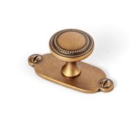 Goo-Ki Antique Brass Cabinet Drawer Knobs with Backplate or Spacer Zinc Alloy Kitchen Hardware - 6 Pack Vintage Bronze Retro Brass Single Hole Bar Pull Handles for Cupboard Wardrobe,066GT-G013-DK
